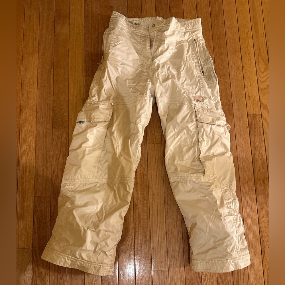Girls junior size 16, white/cream snow pant, obermyer brand
